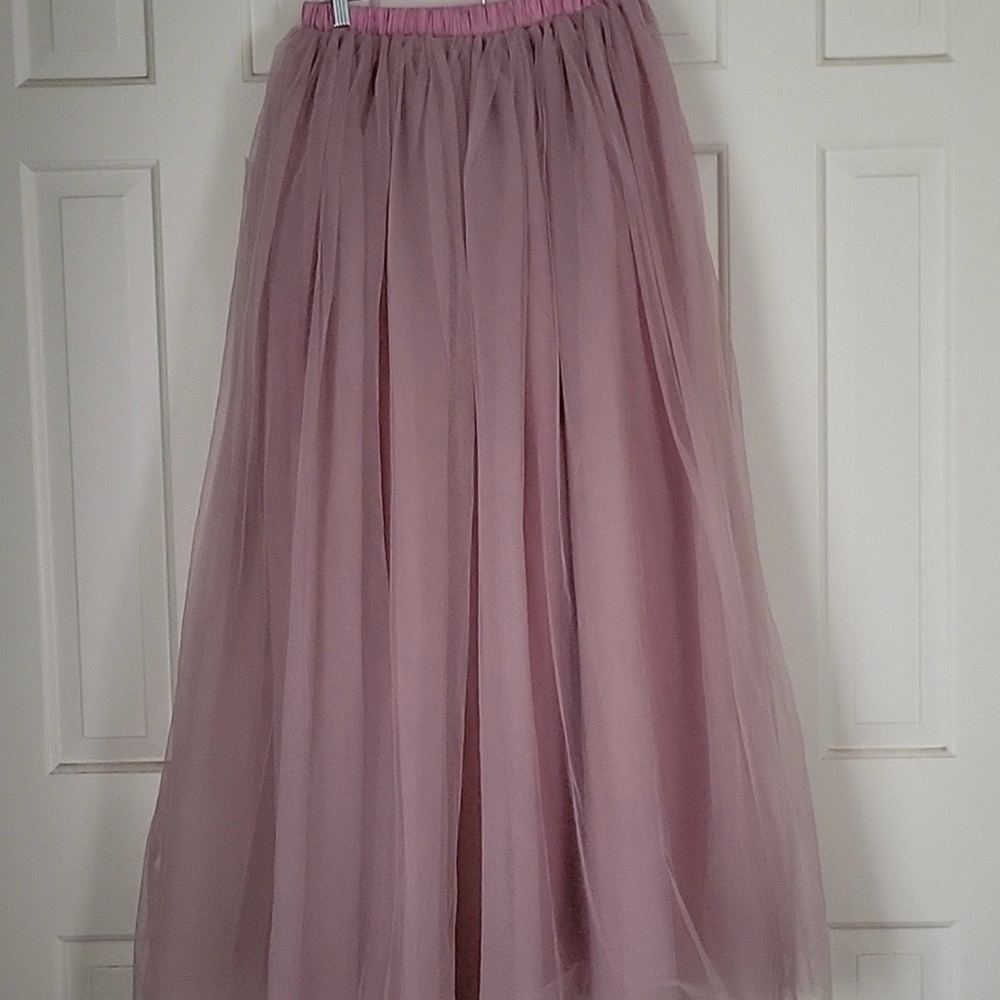 Pink Tulle Full Maxi Skirt Nwt Sz L Party Wedding Guest Fairycore